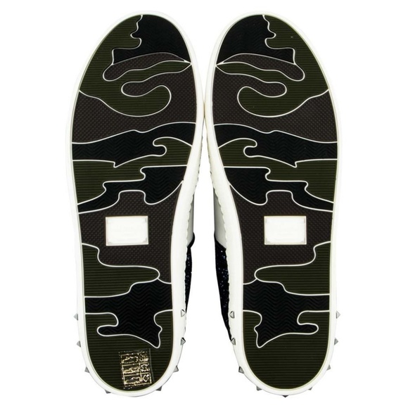 Valentino Flycrew Glitter Leather Sneaker Blue - Picture 6 of 6